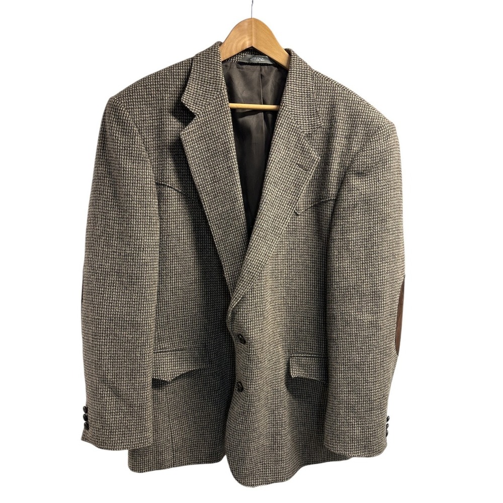 100% Wool Taos Country Mens 46 Brown Blazer | Elbow Patches Professor Academia